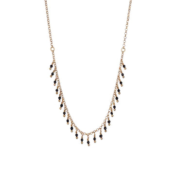 Collana donna Alisia in argento dorato con piccoli spinelli neri AL907-ORO-SPINELLO-1