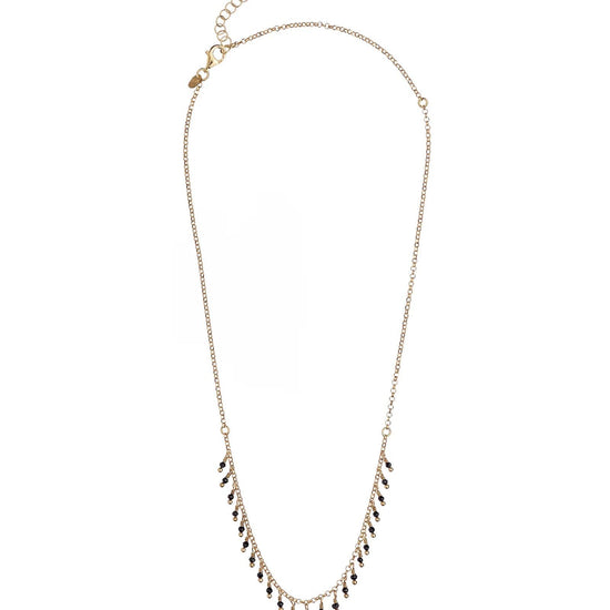 Collana donna Alisia in argento dorato con piccoli spinelli neri AL907-ORO-SPINELLO-2