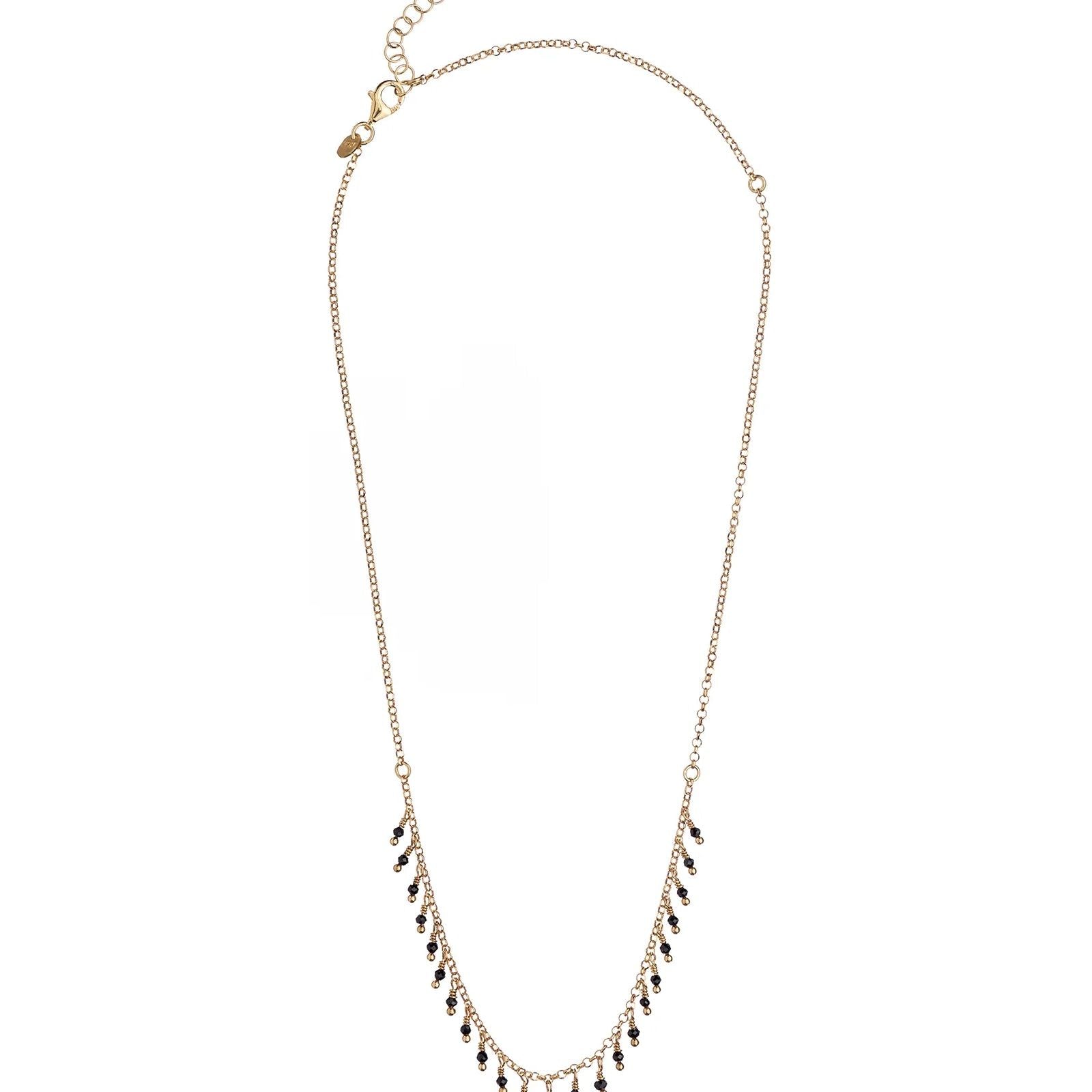 Collana donna Alisia in argento dorato con piccoli spinelli neri AL907-ORO-SPINELLO-2