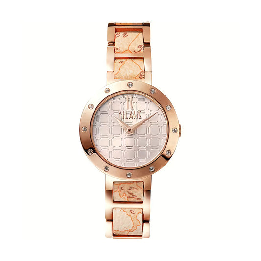 Orologio Alviero Martini 1ª Classe in acciaio con IP oro rosa MISURA UNICA