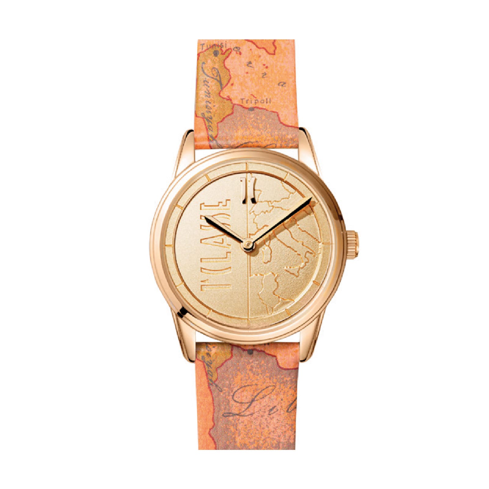 Orologio Alviero Martini con cinturino in pelle stampa Geo Map MISURA UNICA