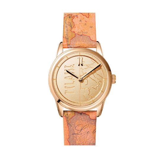 Orologio Alviero Martini con cinturino in pelle stampa Geo Map MISURA UNICA