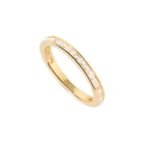 Anello tuttogiro donna PDPAOLA Essential argento dorato zirconi rettangolari AN01-A05-2