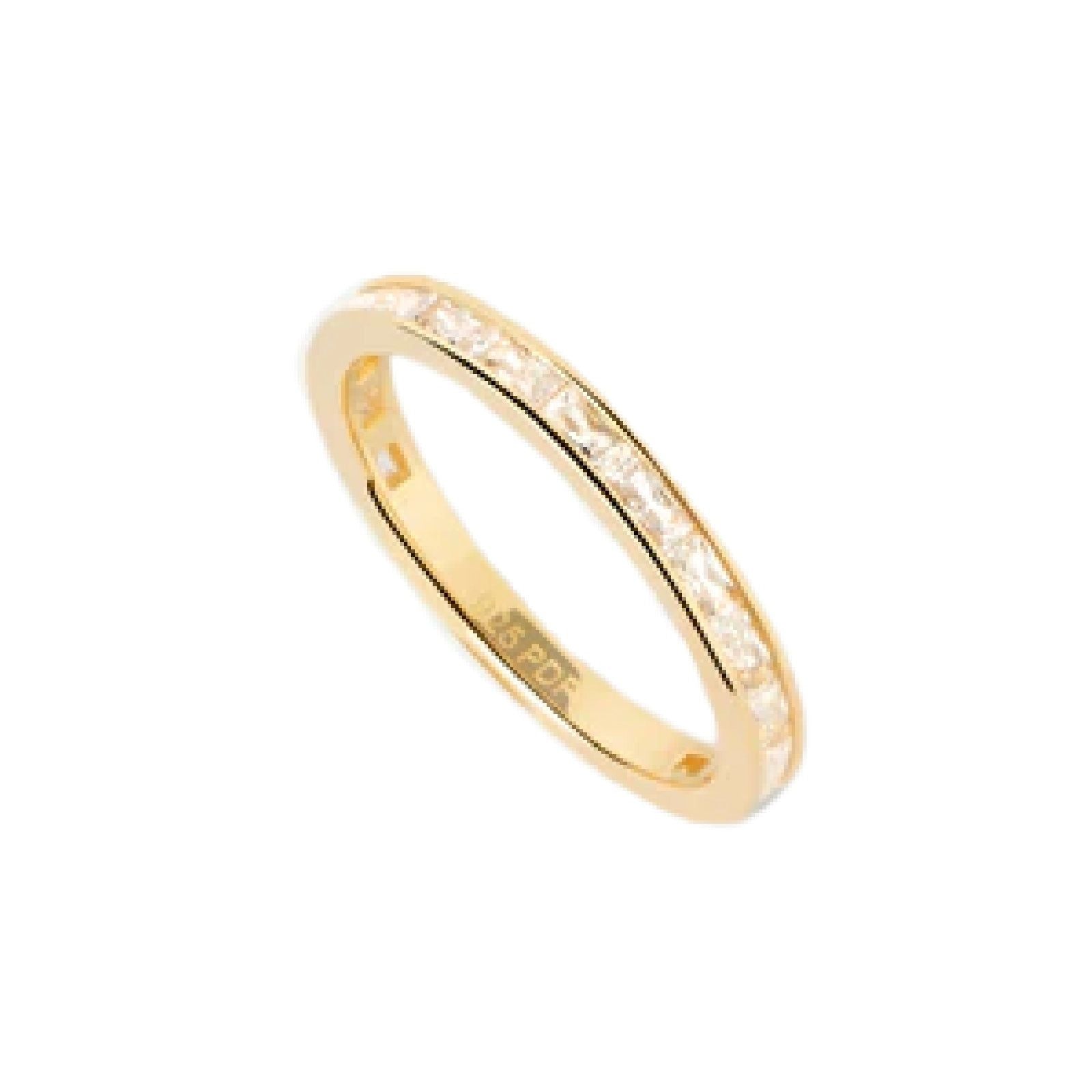 Anello tuttogiro donna PDPAOLA Essential argento dorato zirconi rettangolari AN01-A05-2