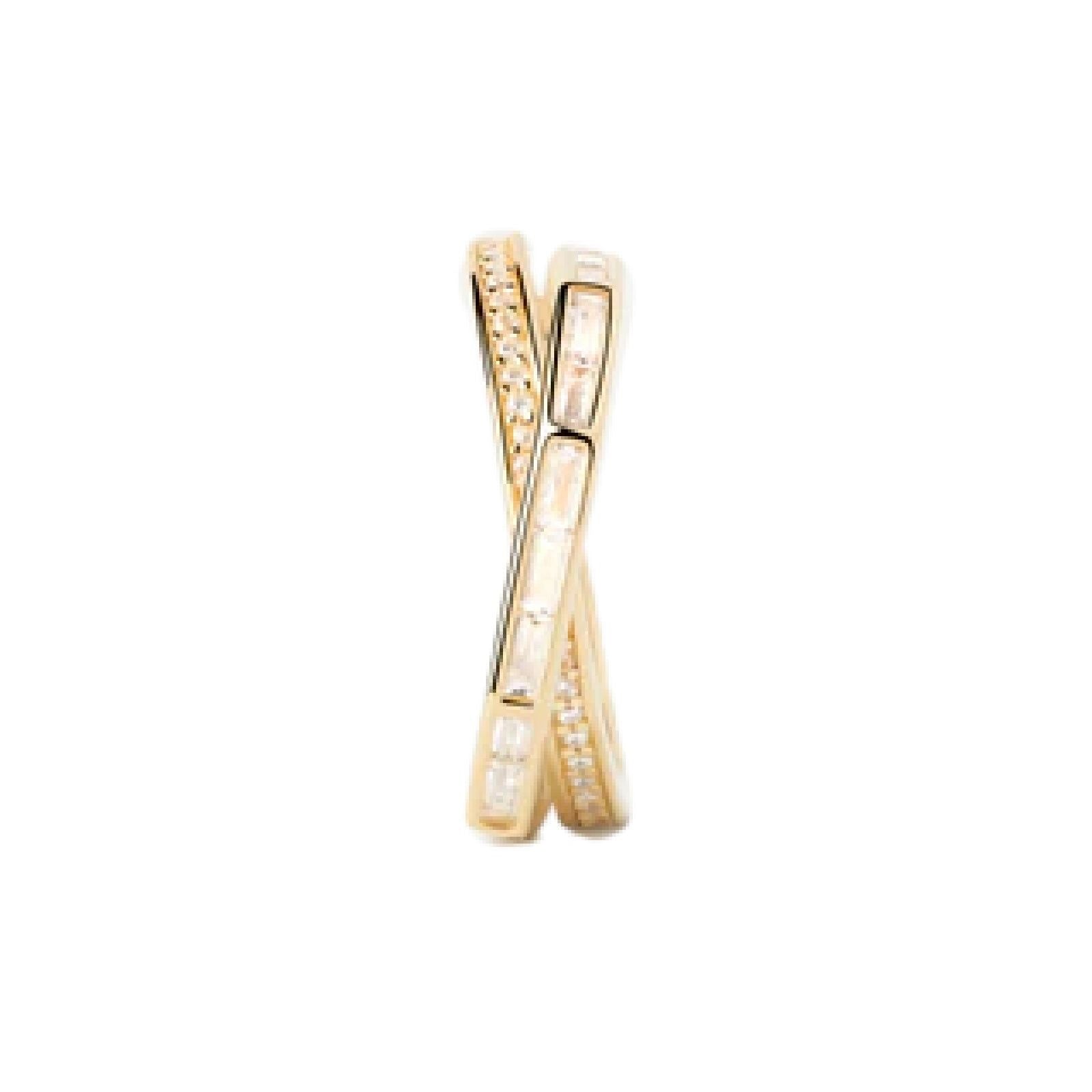 Anello donna PDPAOLA Essential argento oro doppia fascia zirconi AN01-A10-3