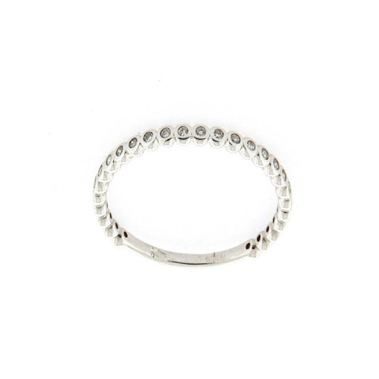 Anello tuttogiro donna Rose Gioielli in oro bianco con diamanti 0,135ct AN268B-1