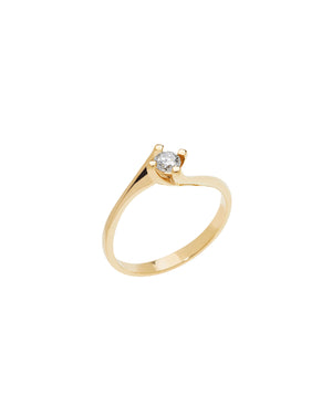 Anello Comete Solitari da donna in oro giallo 750 con un diamante naturale di caratura totale 0,11, colore G e purezza SI ANB2035G