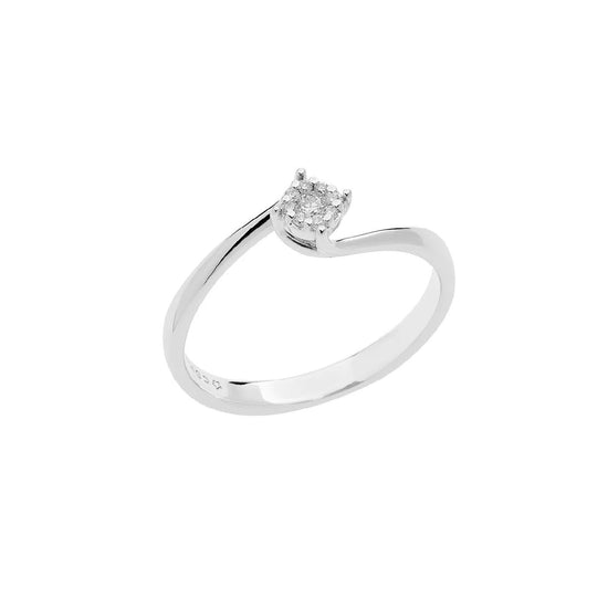 Anello donna Comete Rose Di Diamanti oro bianco con diamanti di 0,06ct ANB2645-1