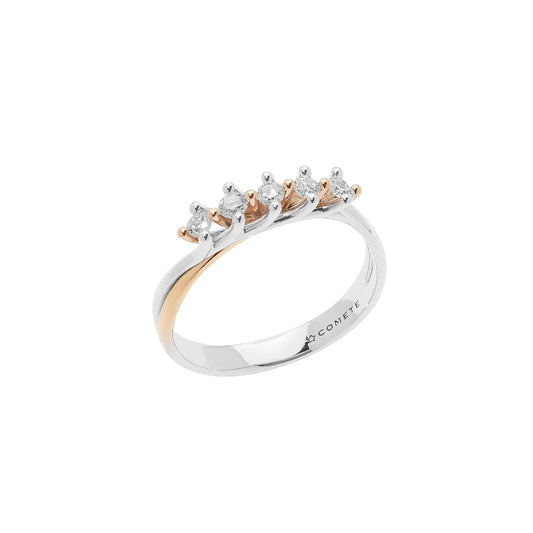 Anello donna Comete Fedine oro bianco, rosé e diamante carati 0,25, G e SI ANB2658-1