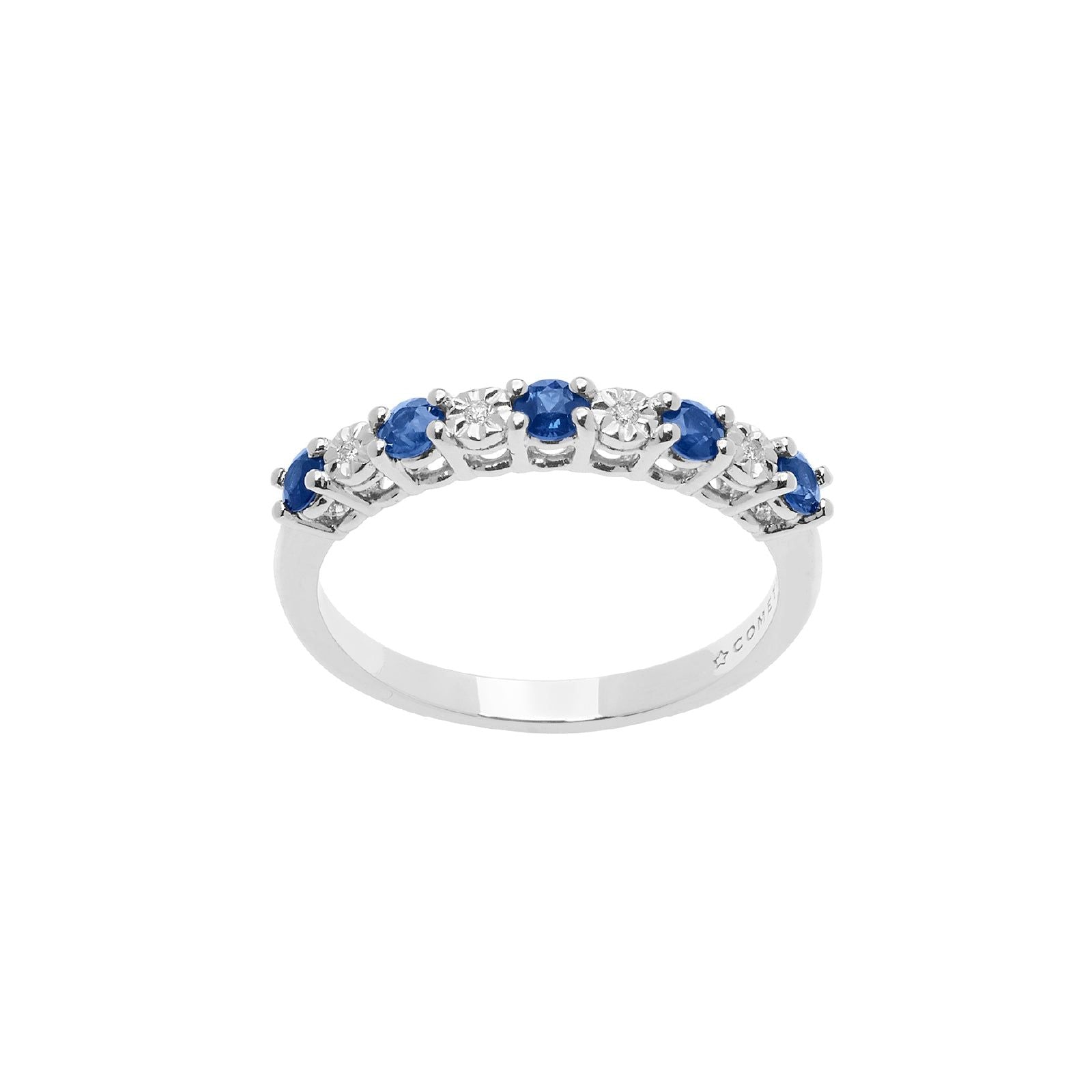 Anello donna Comete Momenti oro bianco con diamanti di carati 0,015 e zaffiri ANB2674-1