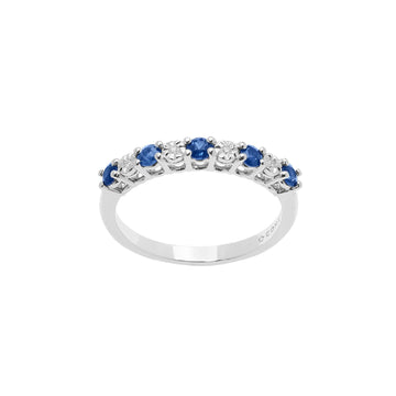 Anello donna Comete Momenti oro bianco con diamanti di carati 0,015 e zaffiri ANB2674-1