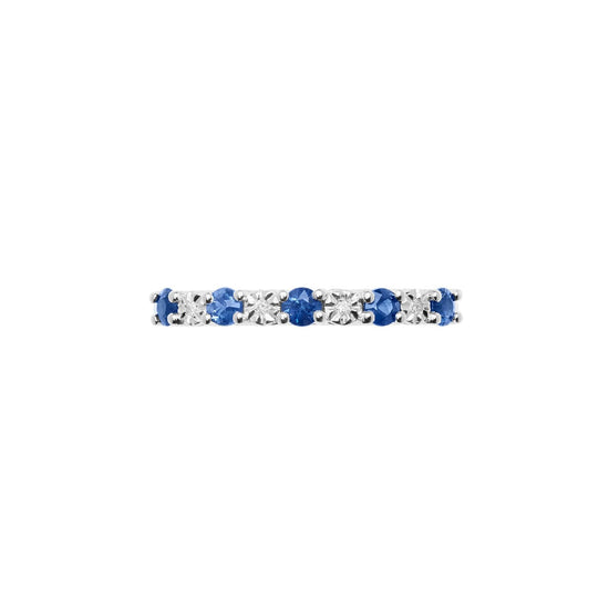 Anello donna Comete Momenti oro bianco con diamanti di carati 0,015 e zaffiri ANB2674-2