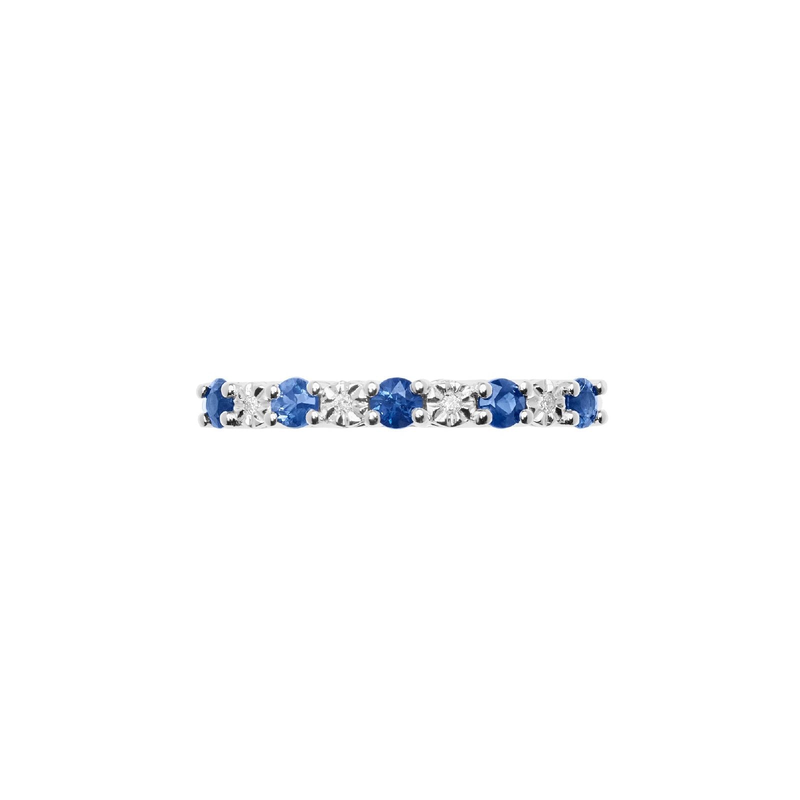 Anello donna Comete Momenti oro bianco con diamanti di carati 0,015 e zaffiri ANB2674-2