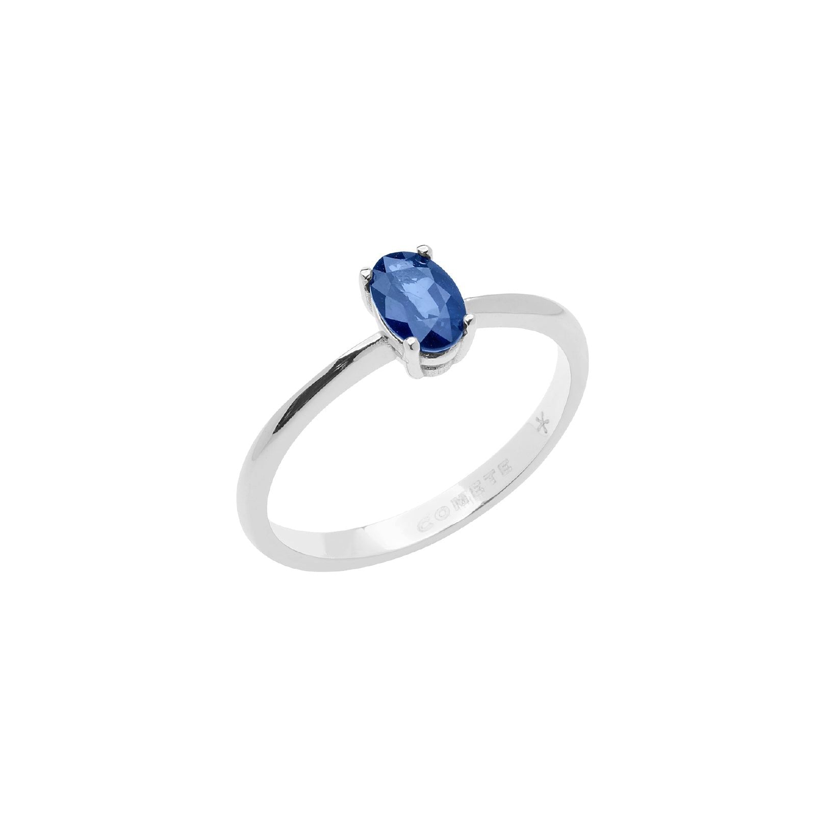 Anello solitario donna Comete Fantasia Di Colore oro bianco con zaffiro 0,6 carati ANB2675-2