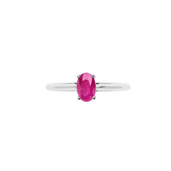 Anello solitario donna Comete Fantasia Di Colore oro bianco con rubino 0,6 carati ANB2676-1