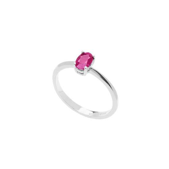 Anello solitario donna Comete Fantasia Di Colore oro bianco con rubino 0,6 carati ANB2676-2