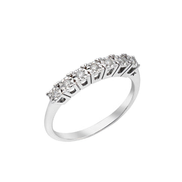 Anello donna Comete Fedine oro bianco con 7 diamanti di carati 0,11, G e SI ANB2681-1