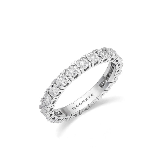Anello donna Comete Fedine oro bianco con diamanti di carati 0,18, G e SI ANB2683-1