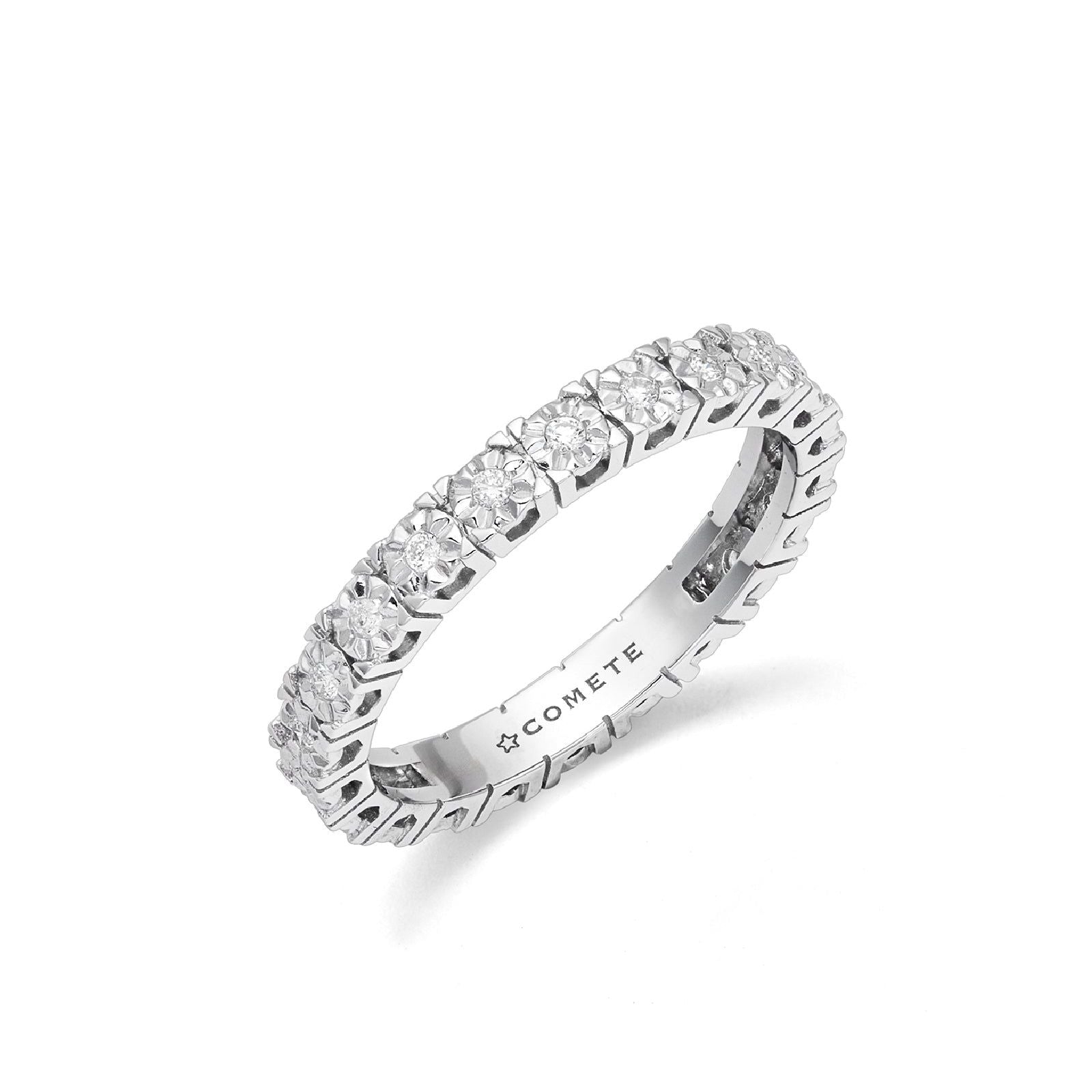 Anello donna Comete Fedine oro bianco con diamanti di carati 0,18, G e SI ANB2683-1