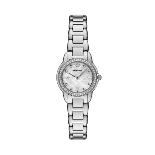 Orologio Emporio Armani in acciaio con cristalli e madreperla MISURA UNICA