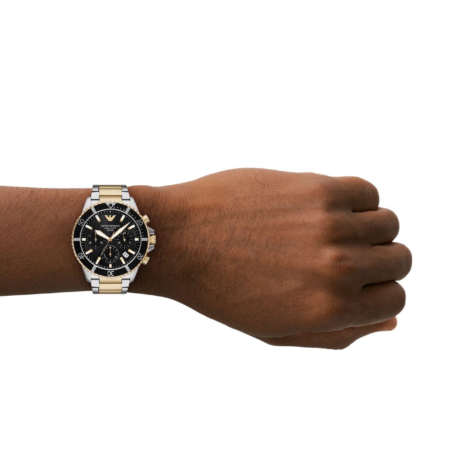 Orologio uomo Armani in acciaio bicolor con quadrante nero MISURA UNICA