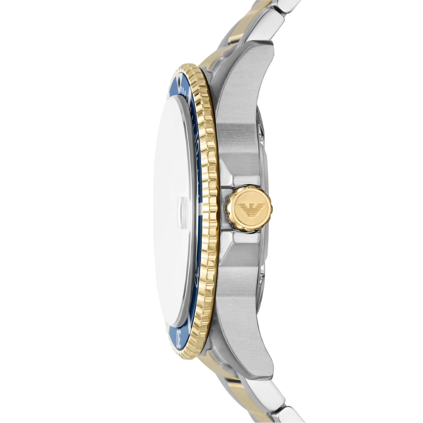 Orologio uomo Armani in acciaio bicolor con quadrante blu MISURA UNICA