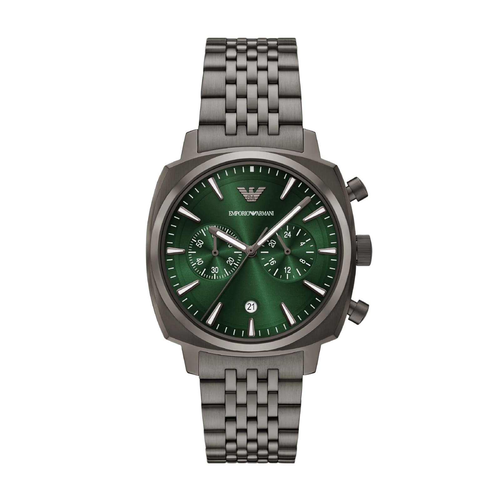 Orologio Armani acciaio quadrante quadrato di colore verde MISURA UNICA