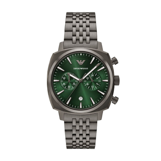 Orologio Armani acciaio quadrante quadrato di colore verde MISURA UNICA
