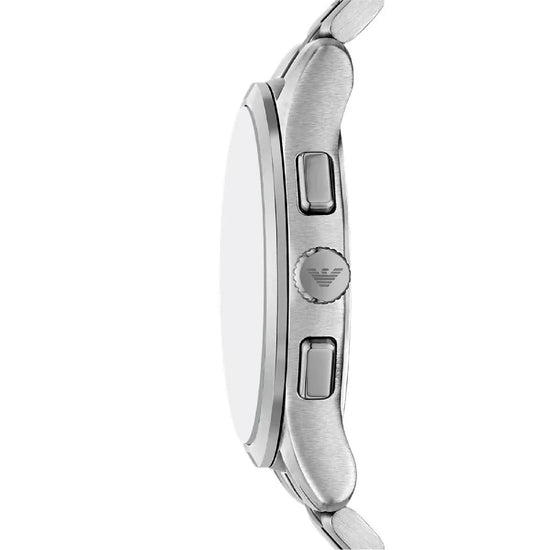 Orologio crono Emporio Armani Dario acciaio quadrante nero MISURA UNICA