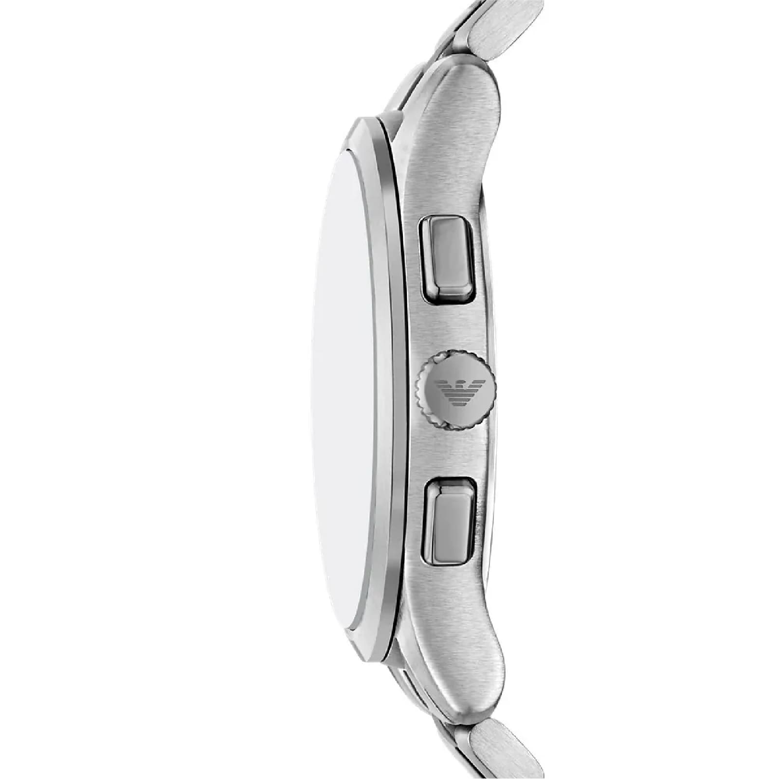 Orologio crono Emporio Armani Dario acciaio quadrante nero MISURA UNICA