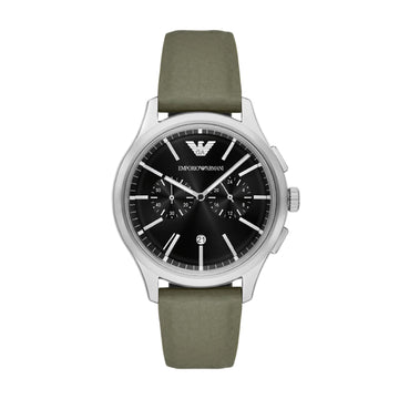 Orologio uomo Armani in acciaio e cinturino in gomma verde MISURA UNICA