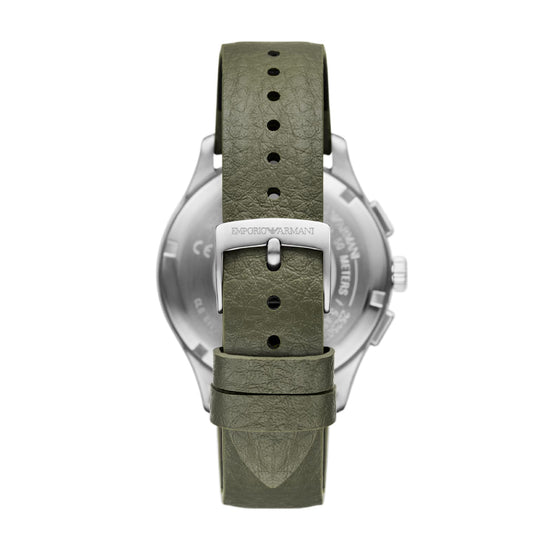 Orologio uomo Armani in acciaio e cinturino in gomma verde MISURA UNICA