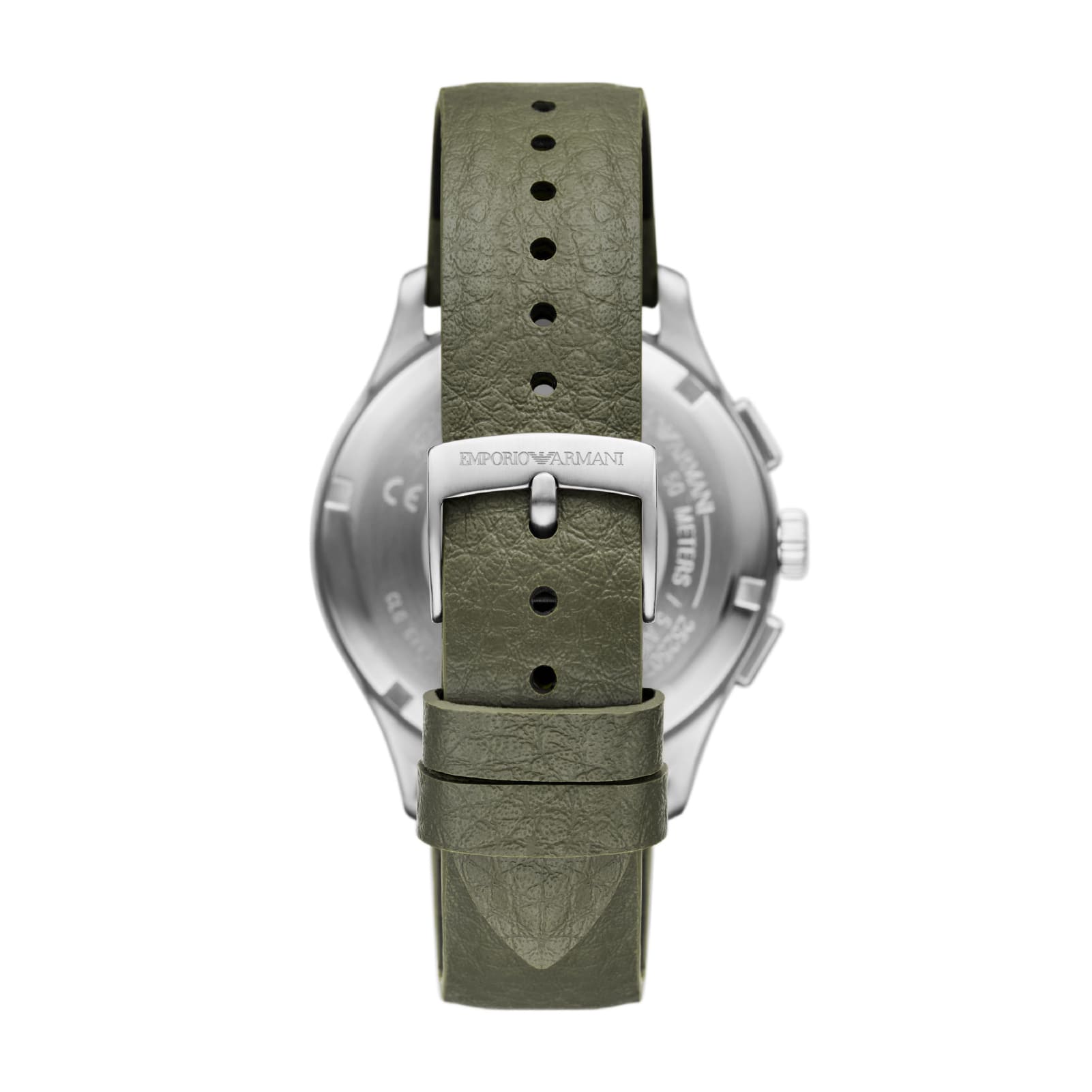 Orologio uomo Armani in acciaio e cinturino in gomma verde MISURA UNICA