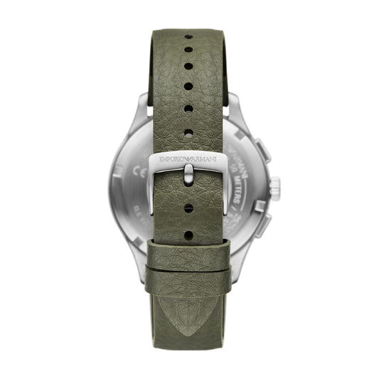 Orologio uomo Armani in acciaio e cinturino in gomma verde MISURA UNICA