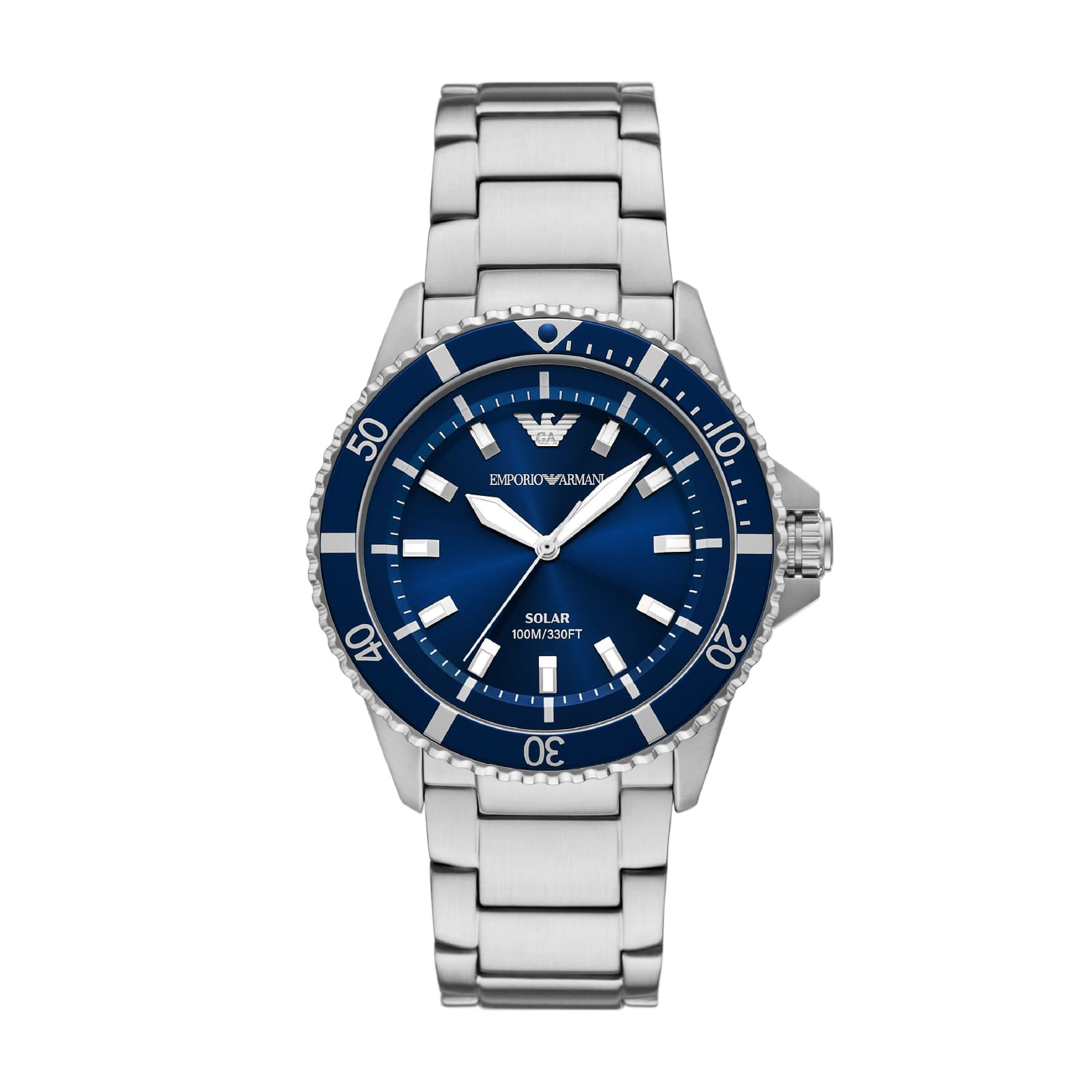 Orologio Armani da uomo in acciao con quardante blu MISURA UNICA