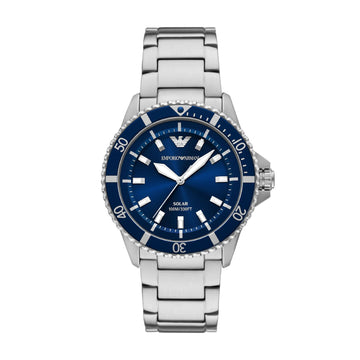 Orologio Armani da uomo in acciao con quardante blu MISURA UNICA