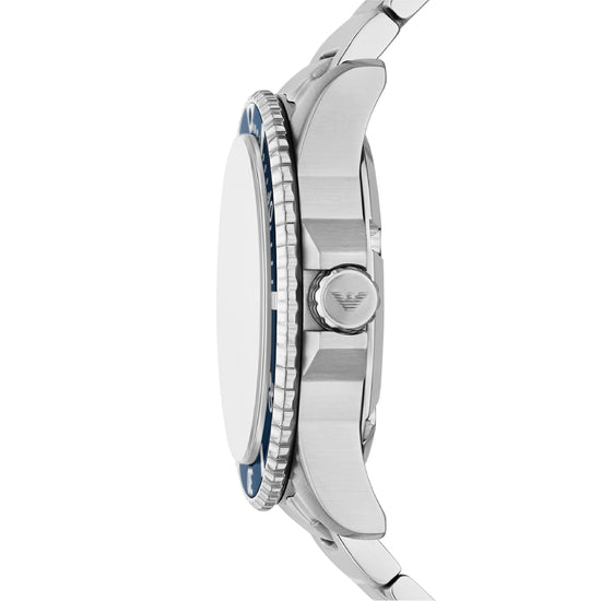 Orologio Armani da uomo in acciao con quardante blu MISURA UNICA