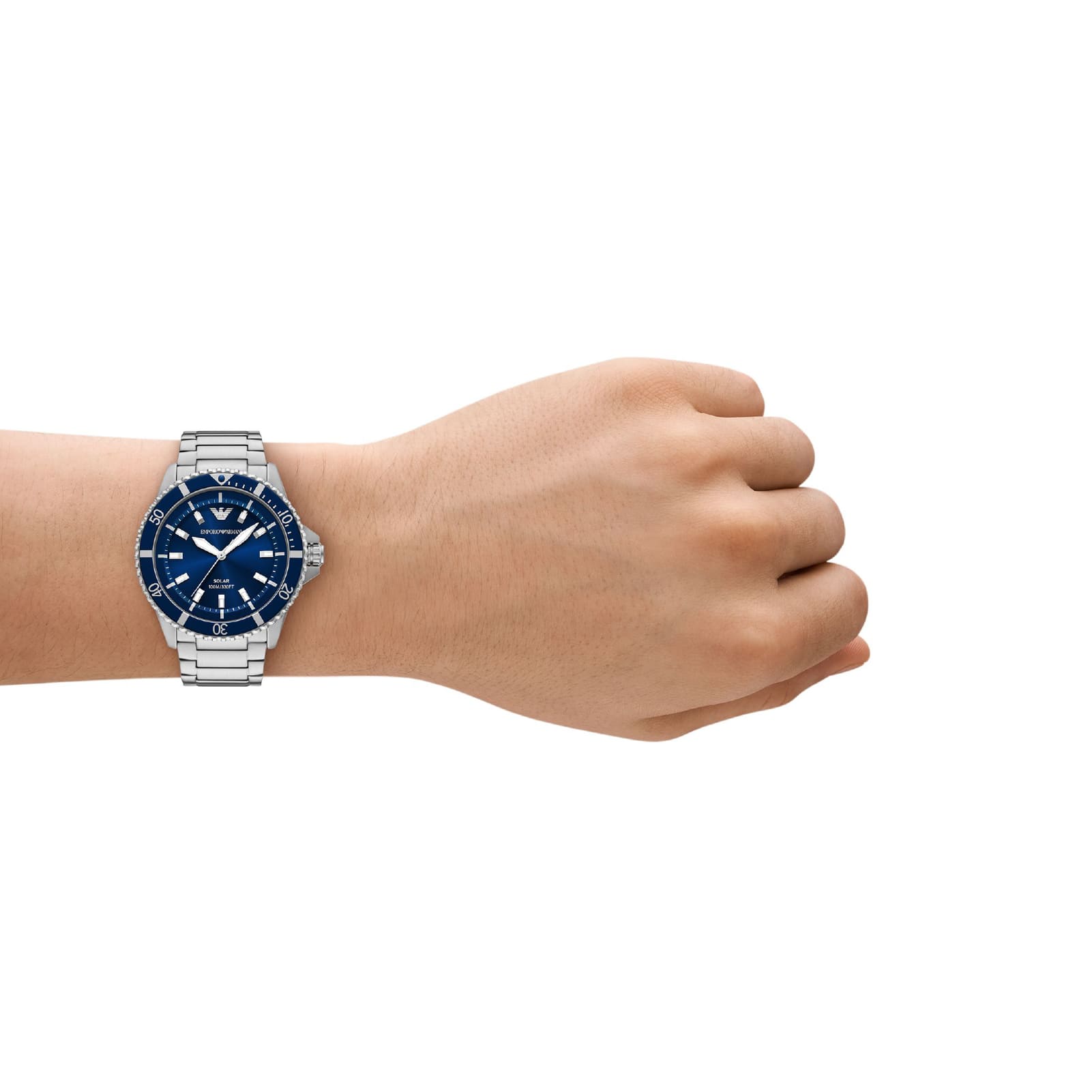 Orologio Armani da uomo in acciao con quardante blu MISURA UNICA