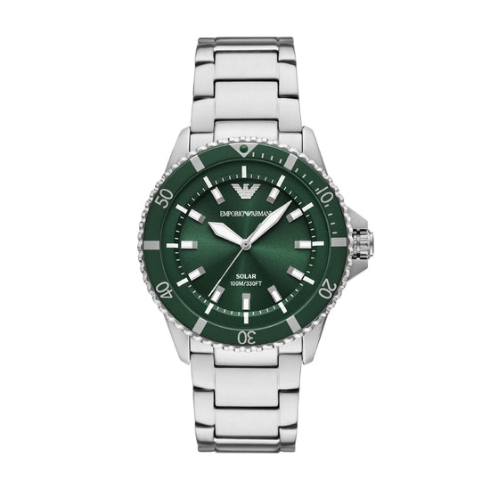 Orologio Armani da uomo in acciao con quardante verde MISURA UNICA