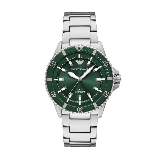 Orologio Armani da uomo in acciao con quardante verde MISURA UNICA