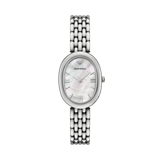 Orologio Armani da donna in acciao con madreperla ovale MISURA UNICA