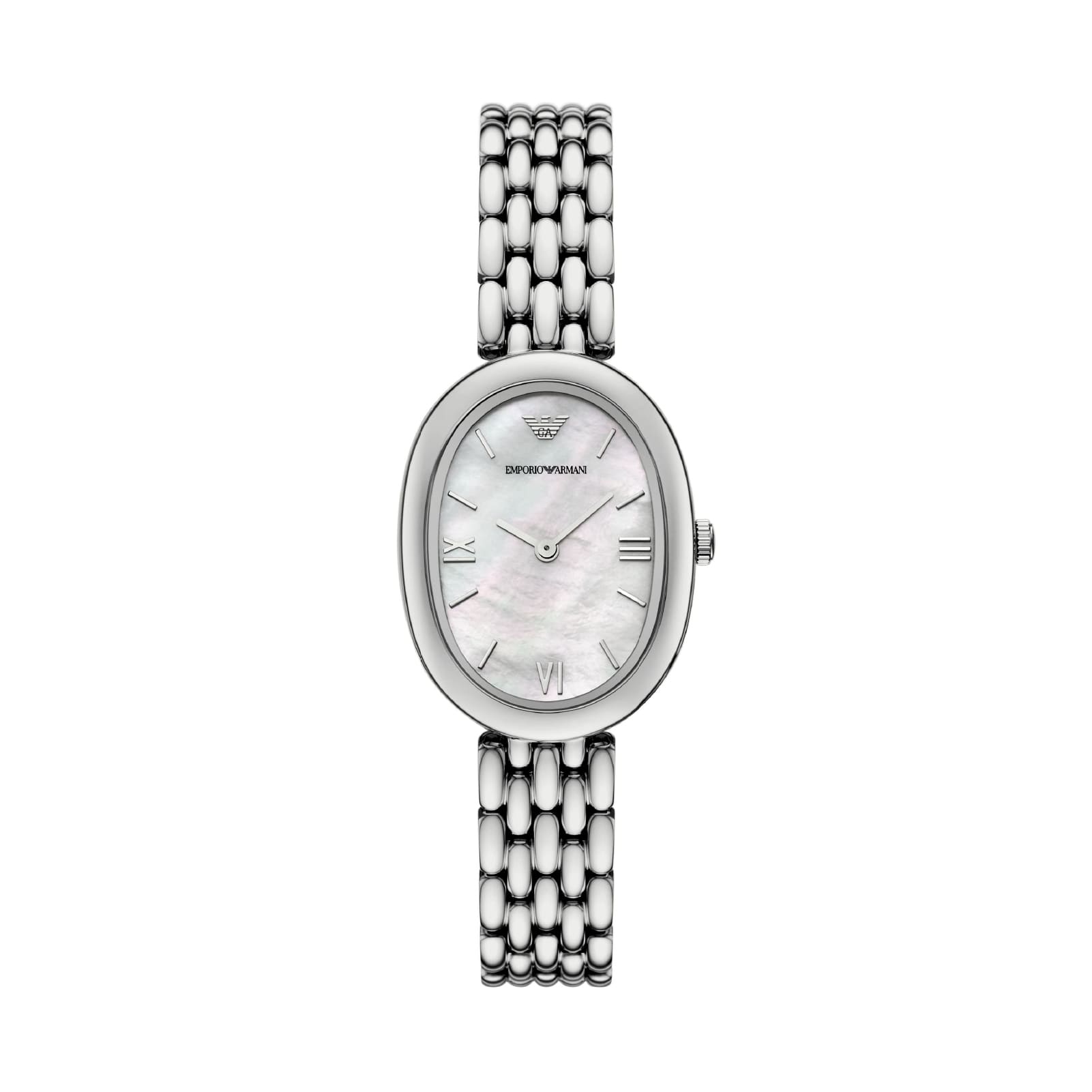 Orologio Armani da donna in acciao con madreperla ovale MISURA UNICA