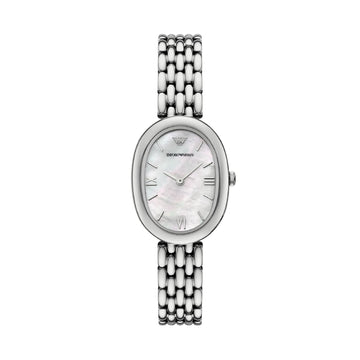 Orologio Armani da donna in acciao con madreperla ovale MISURA UNICA