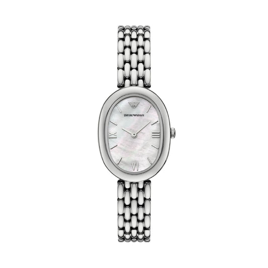 Orologio Armani da donna in acciao con madreperla ovale MISURA UNICA