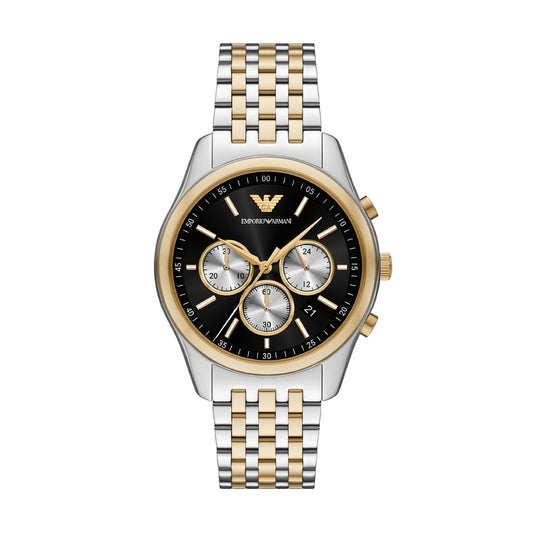 Orologio cronografo Emporio Armani in acciaio bicolor MISURA UNICA