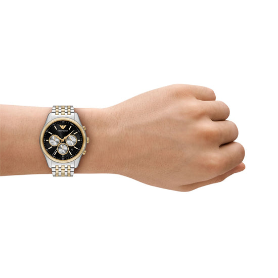 Orologio cronografo Emporio Armani in acciaio bicolor MISURA UNICA