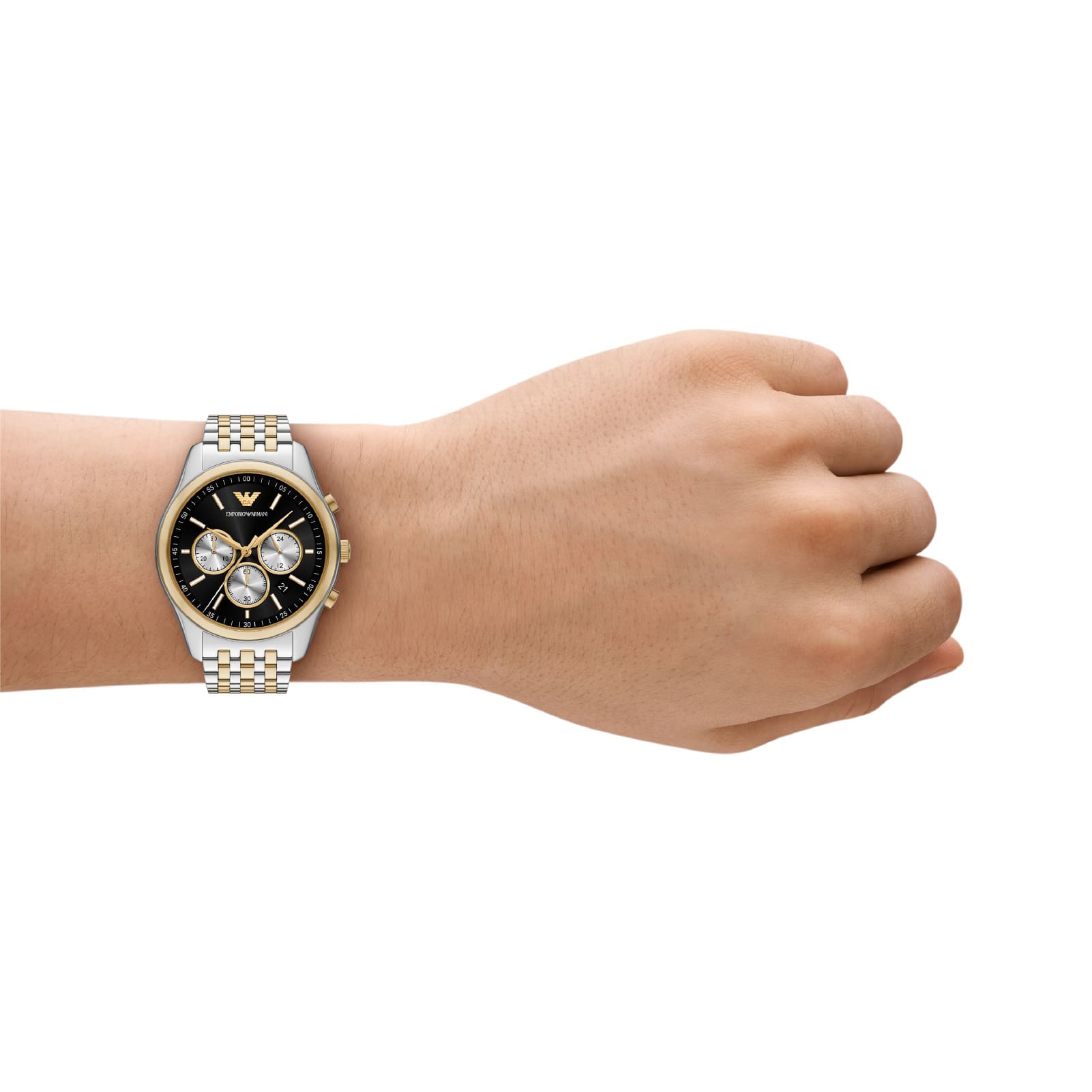Orologio cronografo Emporio Armani in acciaio bicolor MISURA UNICA