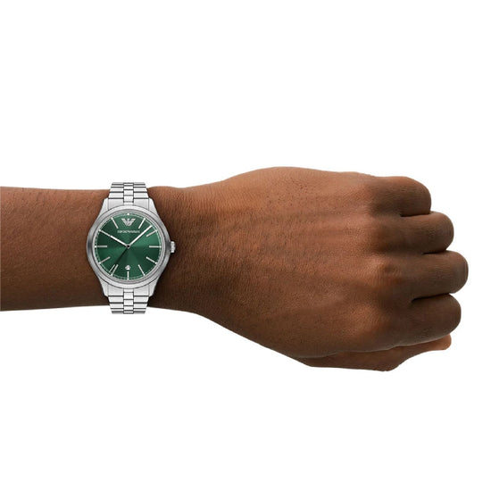 Orologio solo tempo Emporio Armani Dario quadrante verde MISURA UNICA