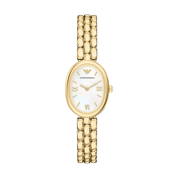 Orologio Emporio Armani Sinfonia acciaio oro quadrante ovale MISURA UNICA
