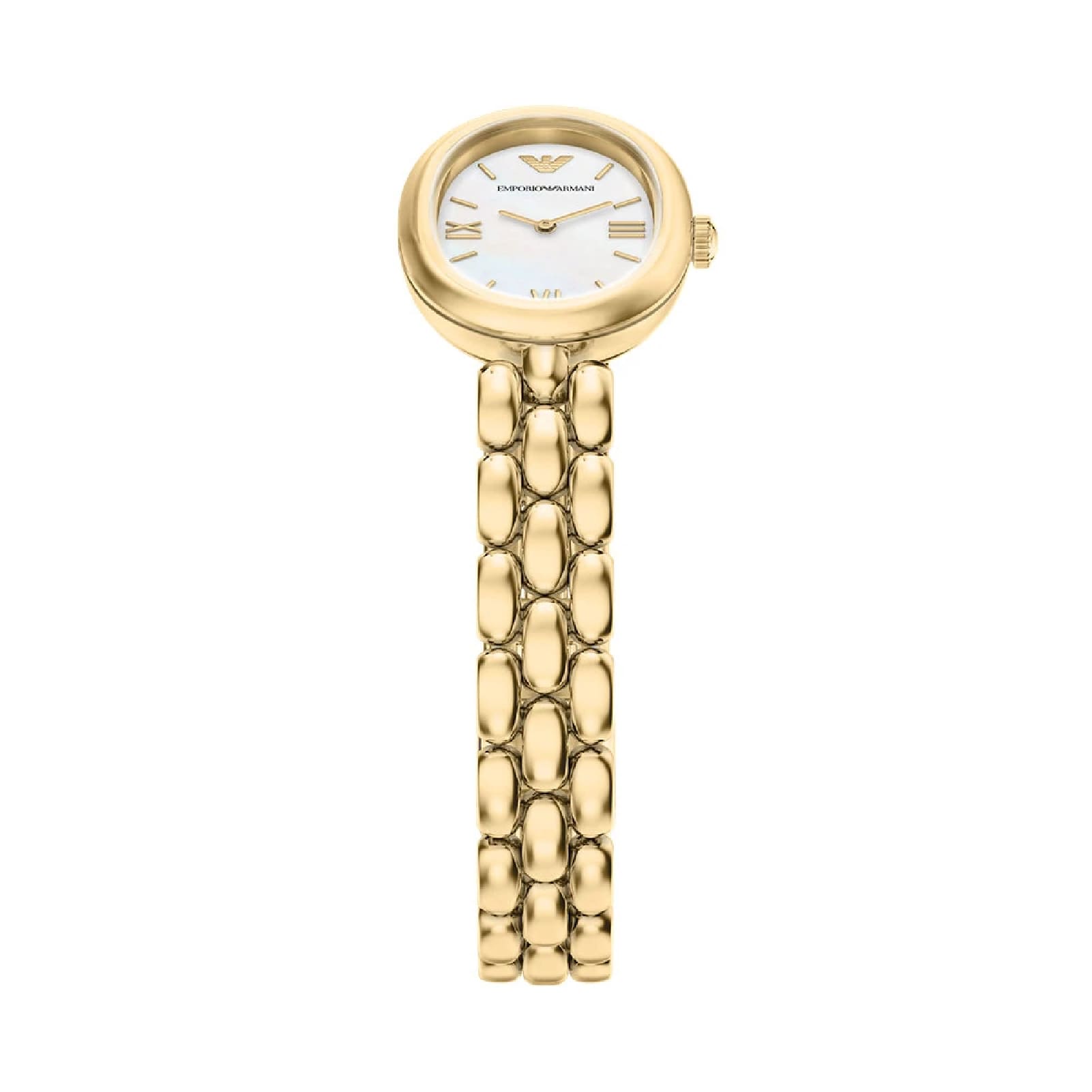 Orologio Emporio Armani Sinfonia acciaio oro quadrante ovale MISURA UNICA